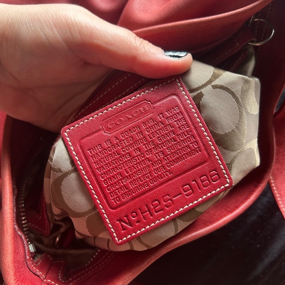 Vintage Coach Red Leather Legacy Soho Bucket Bag 9186